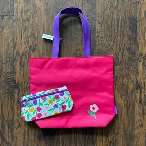 Clinique x Donald Robertson Limited Edition Tote and Makeup Bag Floral